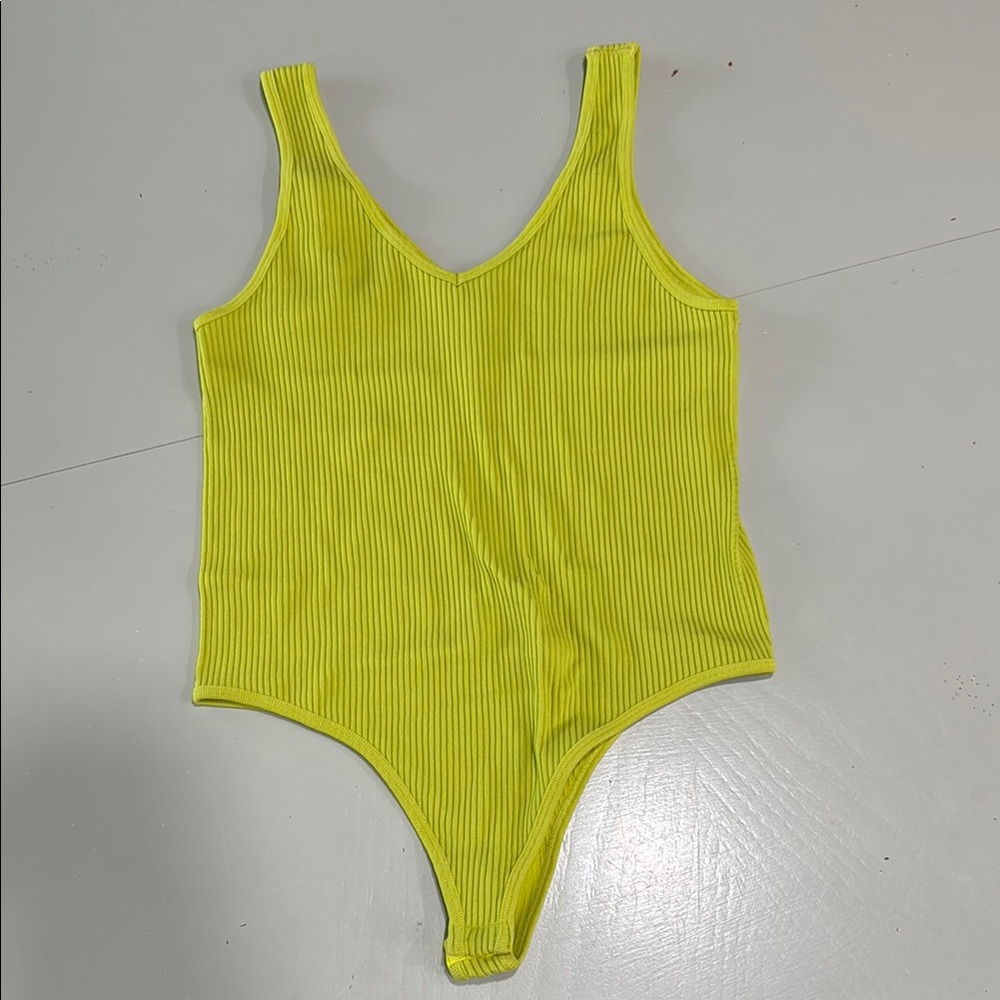 Gypsy +Jade Citrine Ribbed Bodysuit Sz L/XL